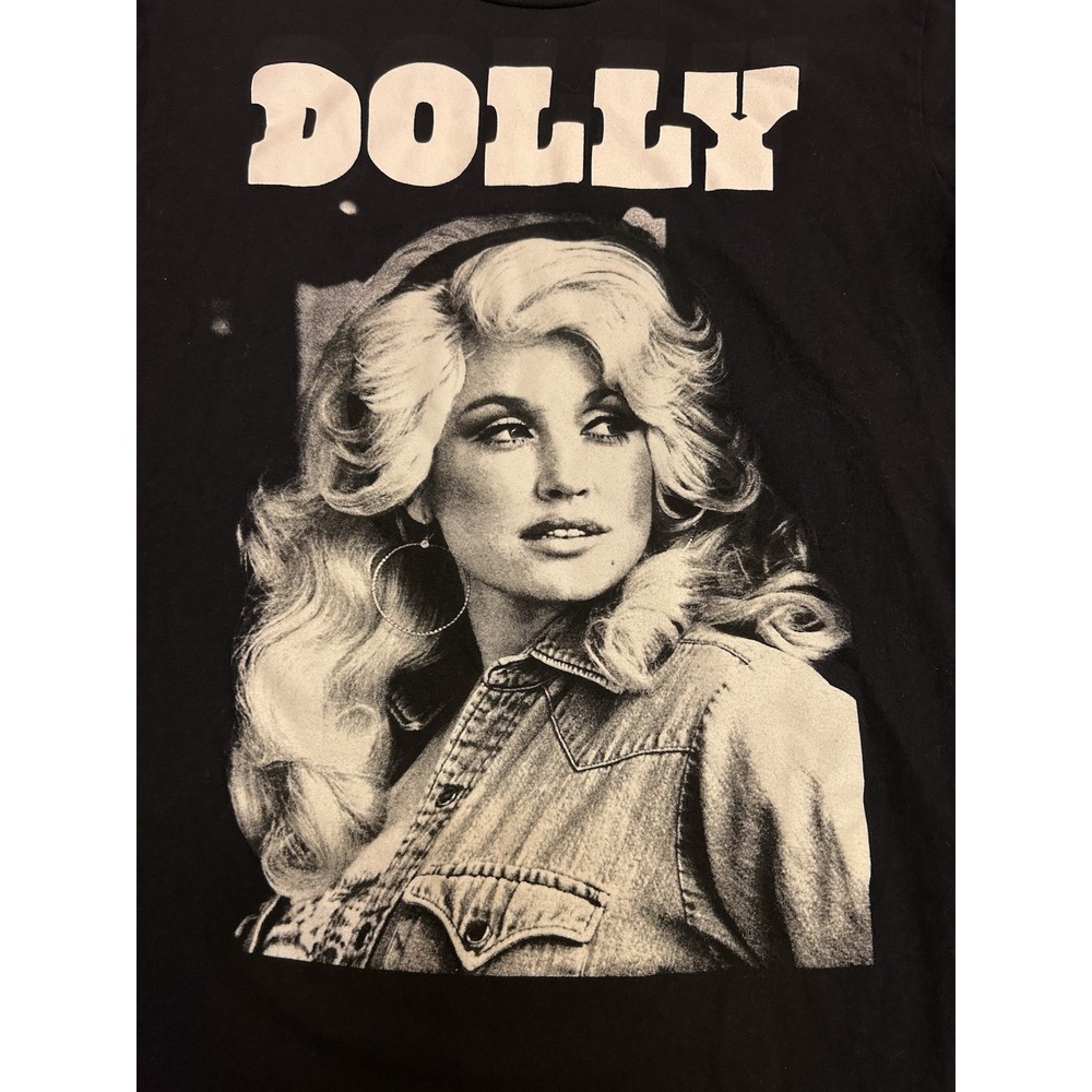 Dolly Parton Black Graphic T-Shirt Unisex Medium Short Sleeve Country Music Tee - Picture 3 of 6